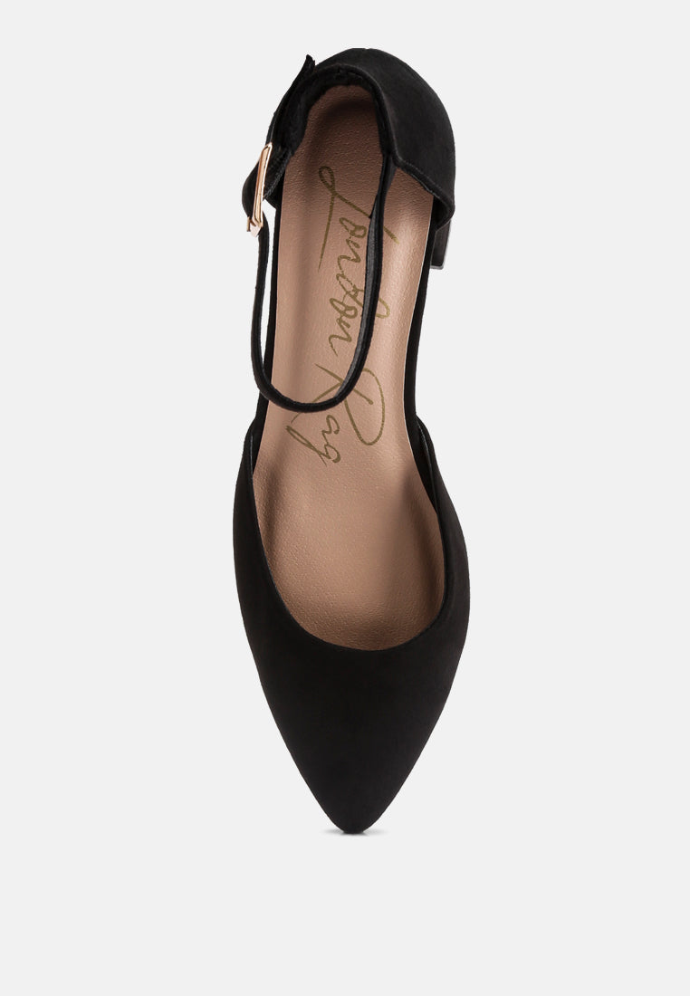 kody suede ankle strap block heel sandals by ruw#color_black