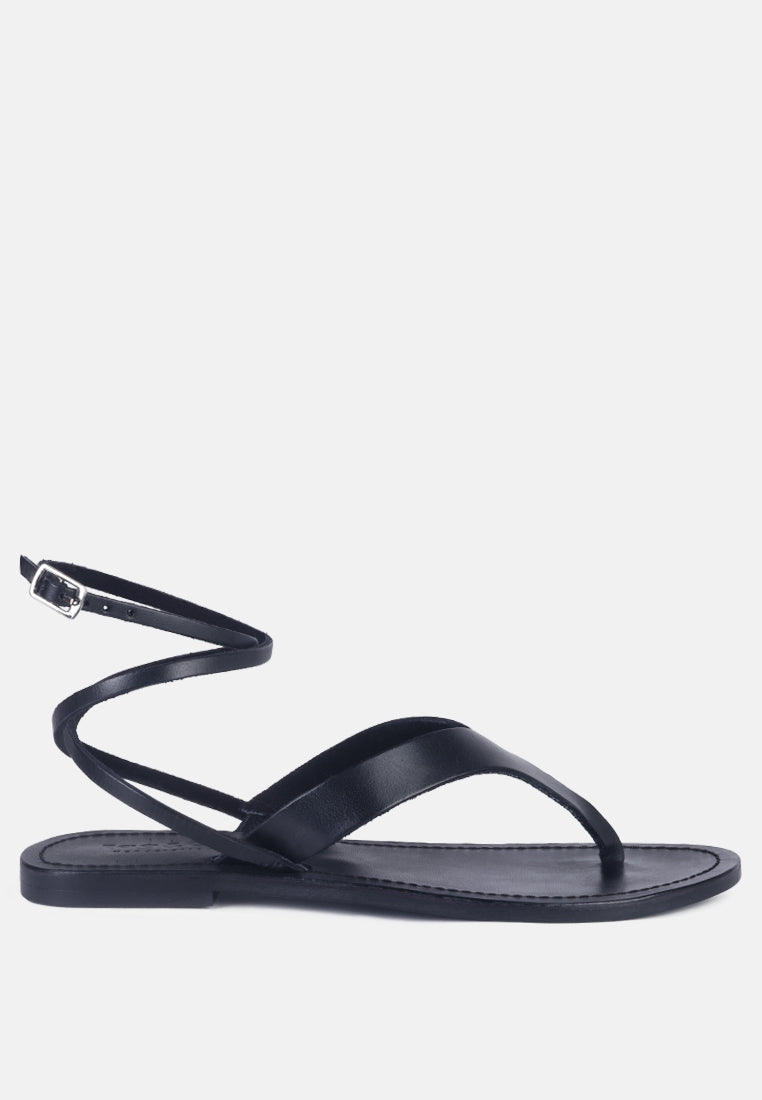 wrap-up tie around flat sandals by ruw#color_black