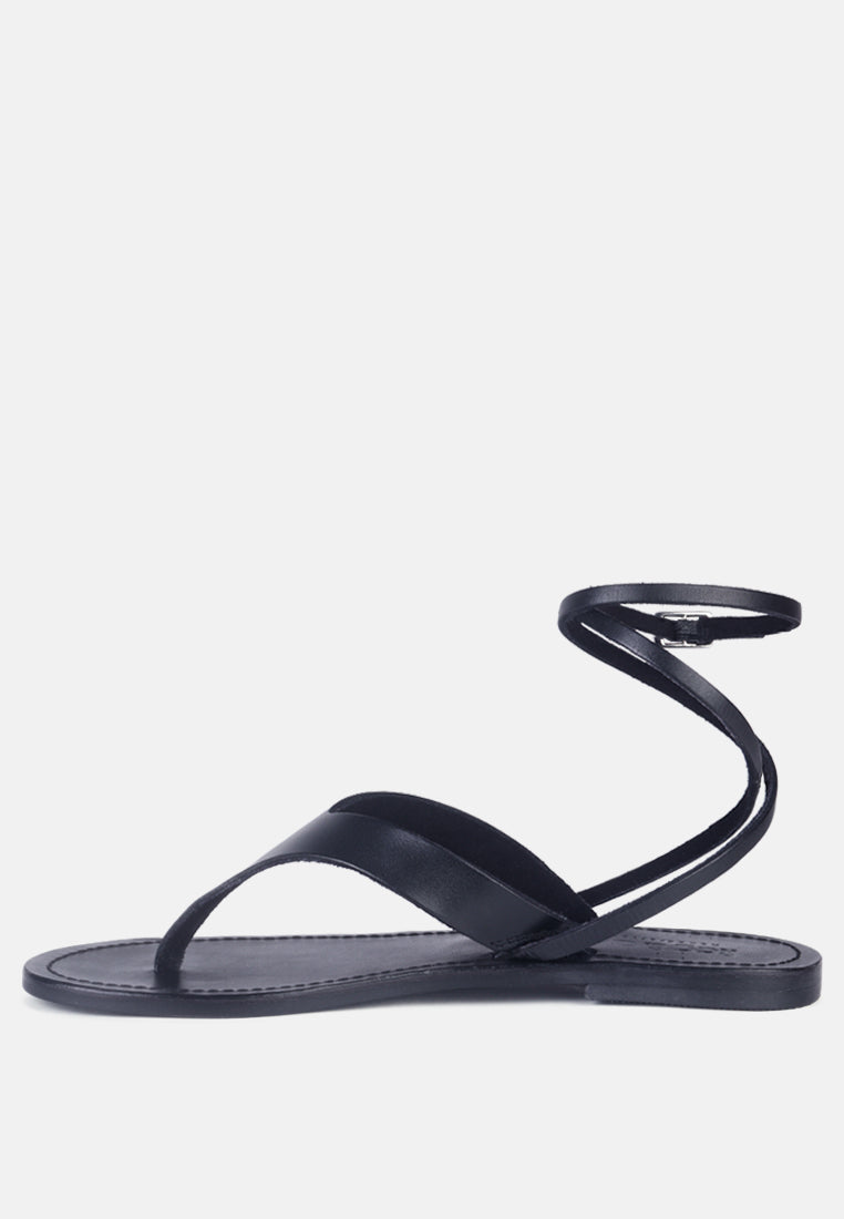 wrap-up tie around flat sandals#color_black