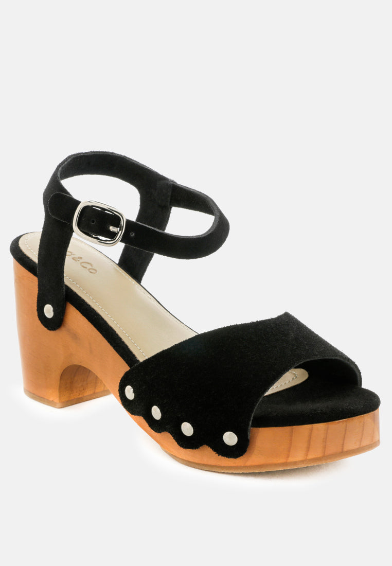 liona mustard studded suede clogs sandals by ruw#color_black