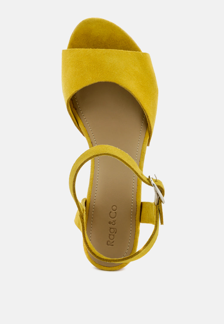 liona mustard studded suede clogs sandals by ruw#color_mustard