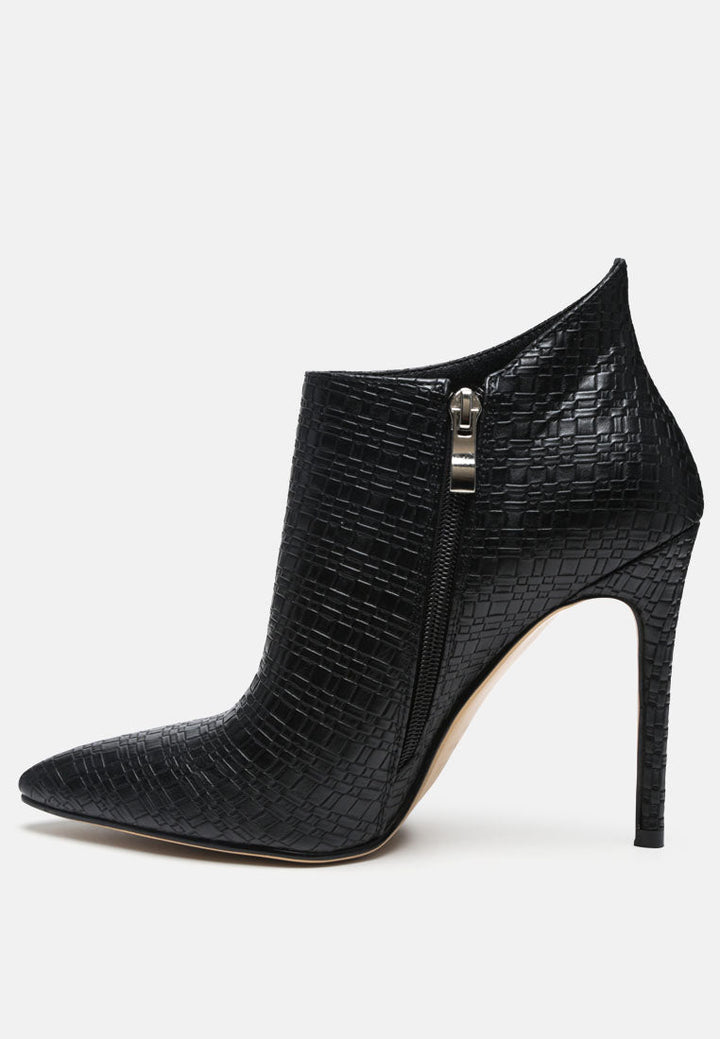 lolita woven texture stiletto boot by ruw#color_black