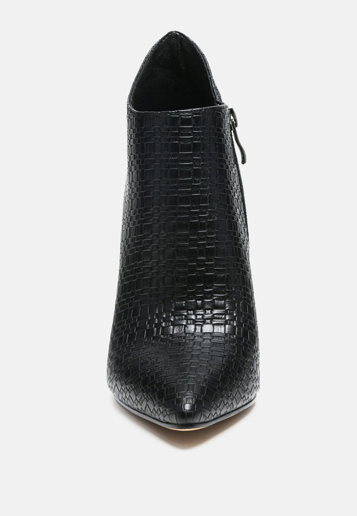 lolita woven texture stiletto boot by ruw#color_black