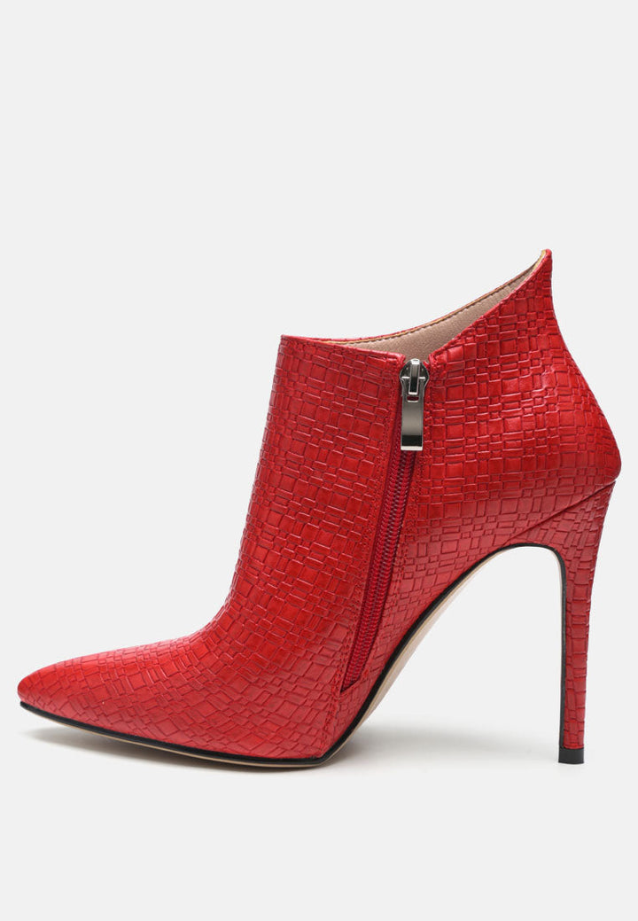 lolita woven texture stiletto boot by ruw#color_red