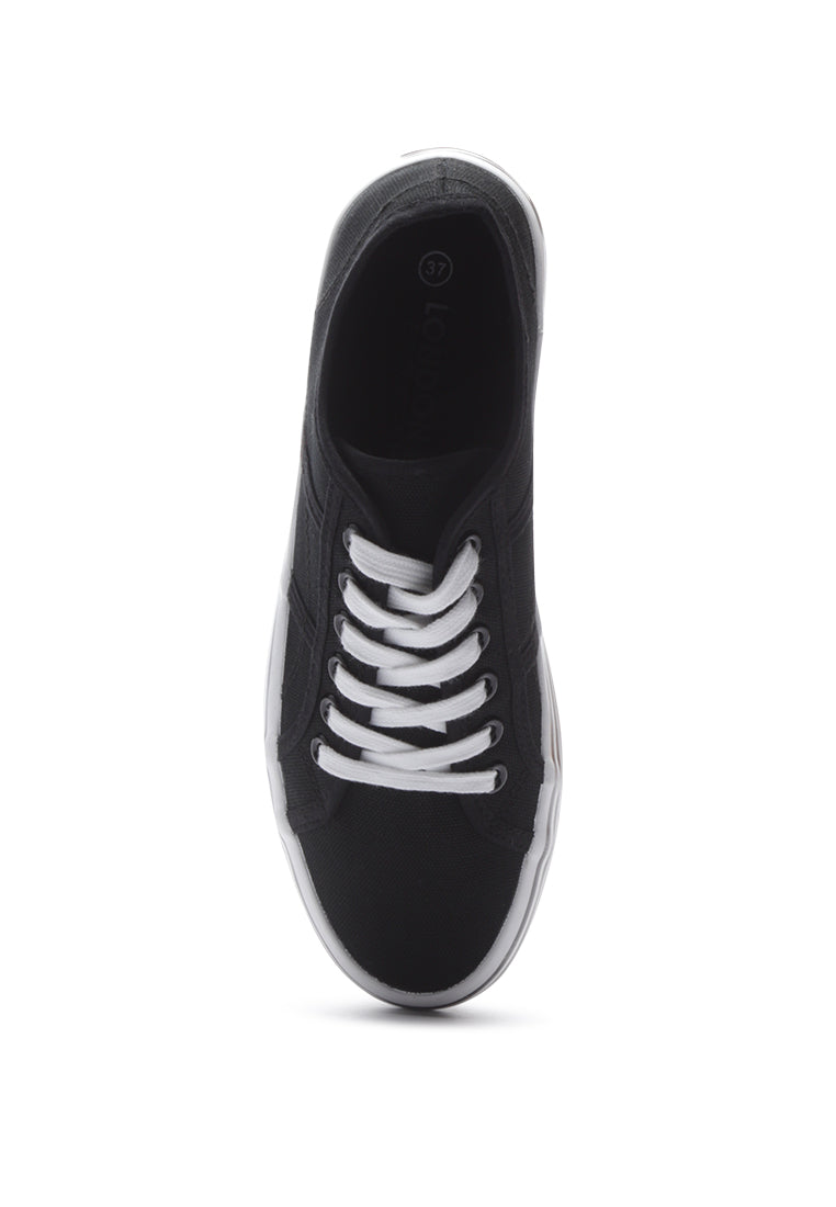 Lace-up Platform Sneakers#color_black