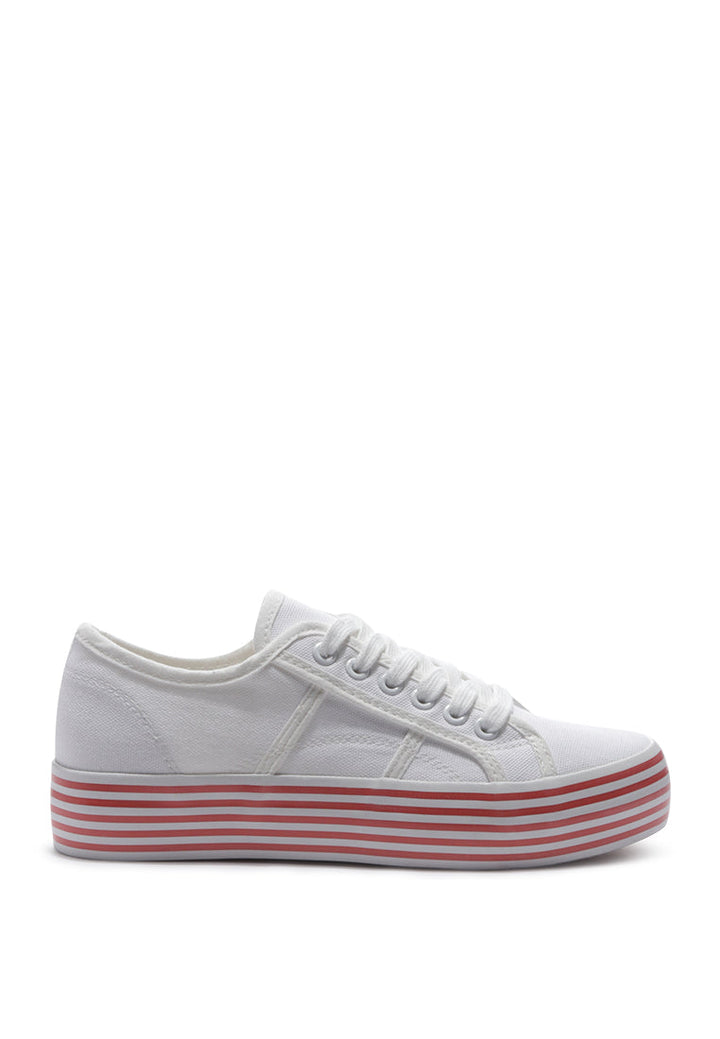 Lace-up Platform Sneakers#color_white