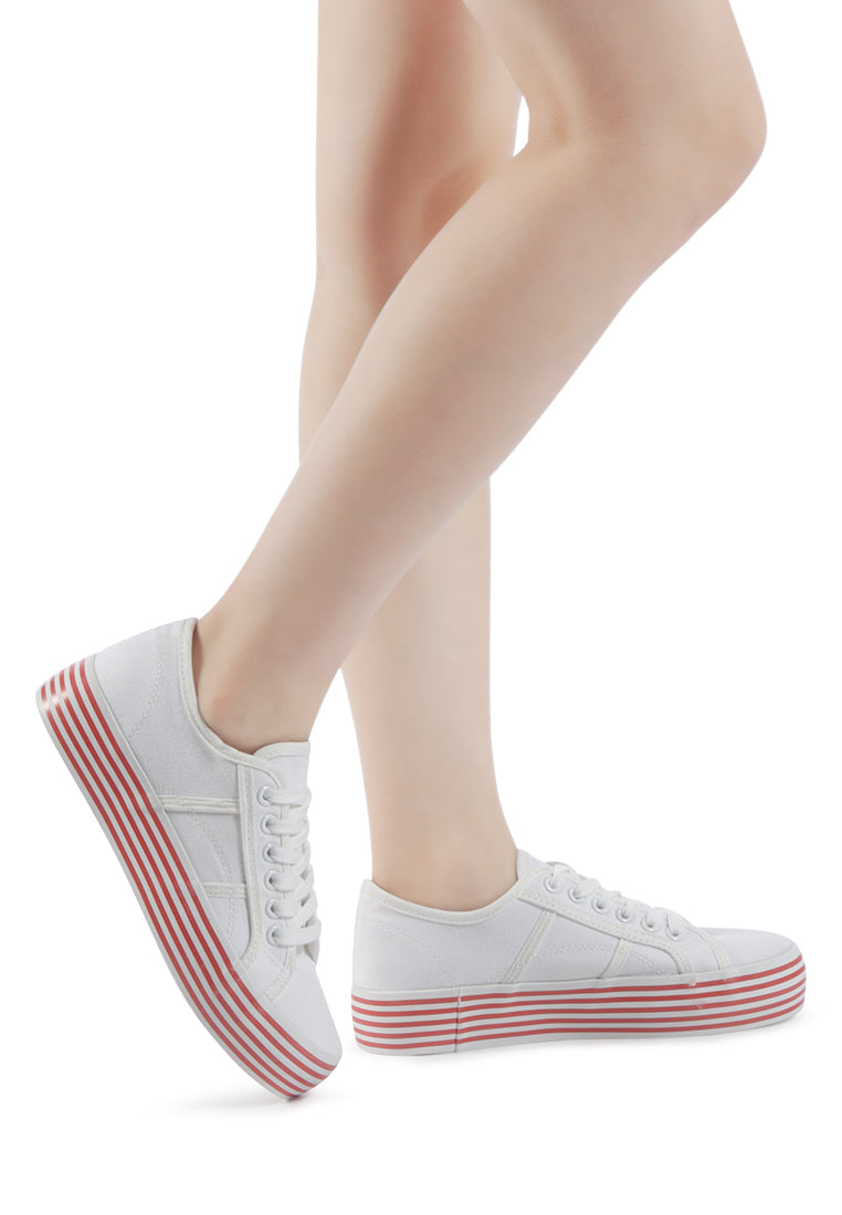 Lace-up Platform Sneakers#color_white