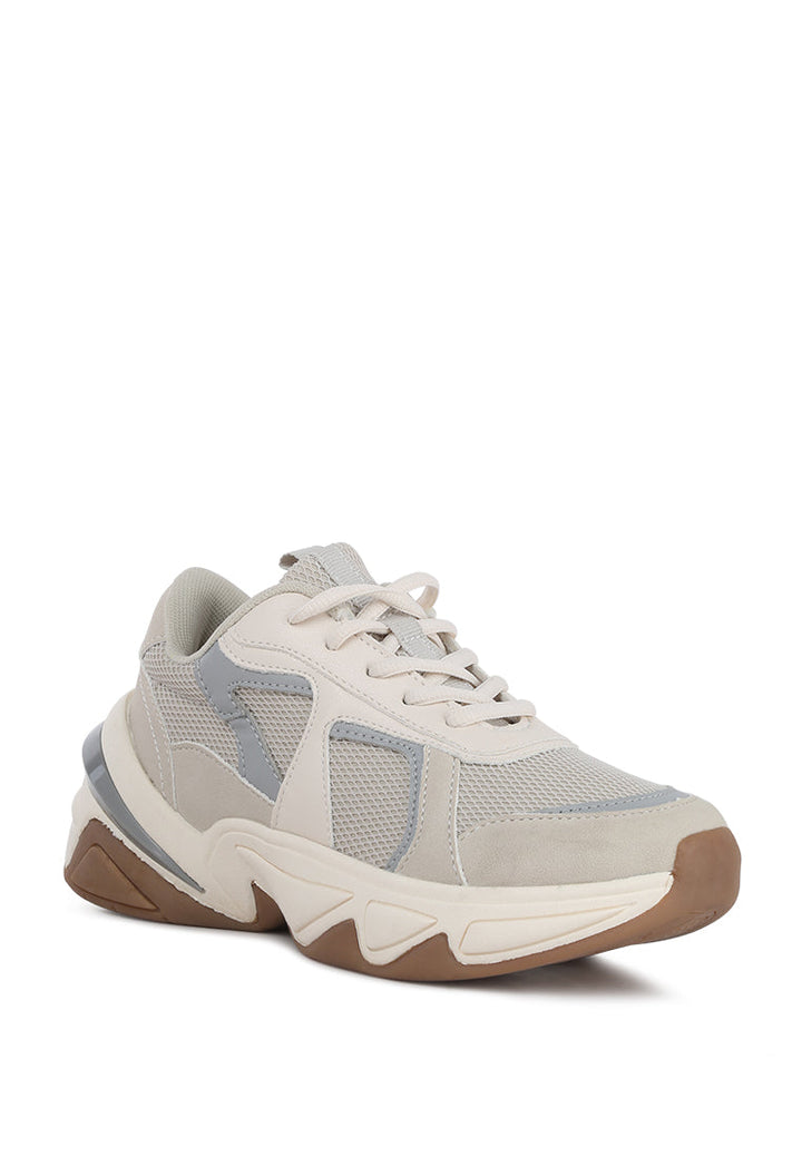 tyler active lace-up chunky sole trainers#color_grey