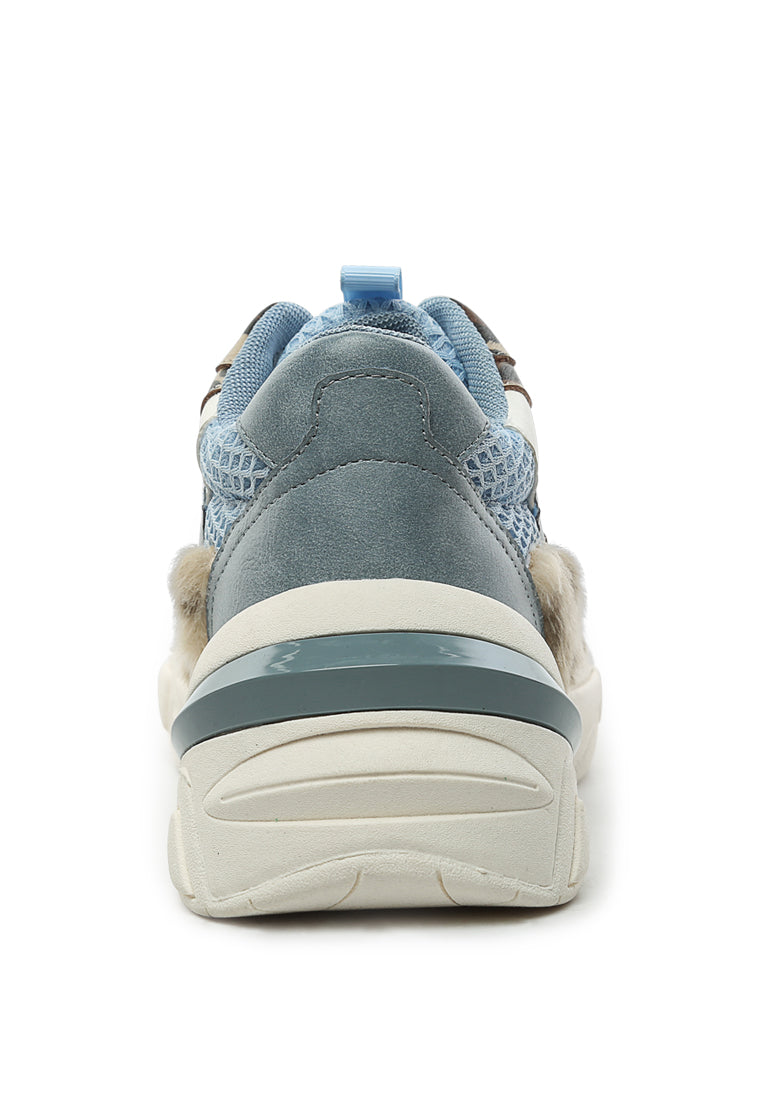 beasty fur detail chunky trainers#color_blue
