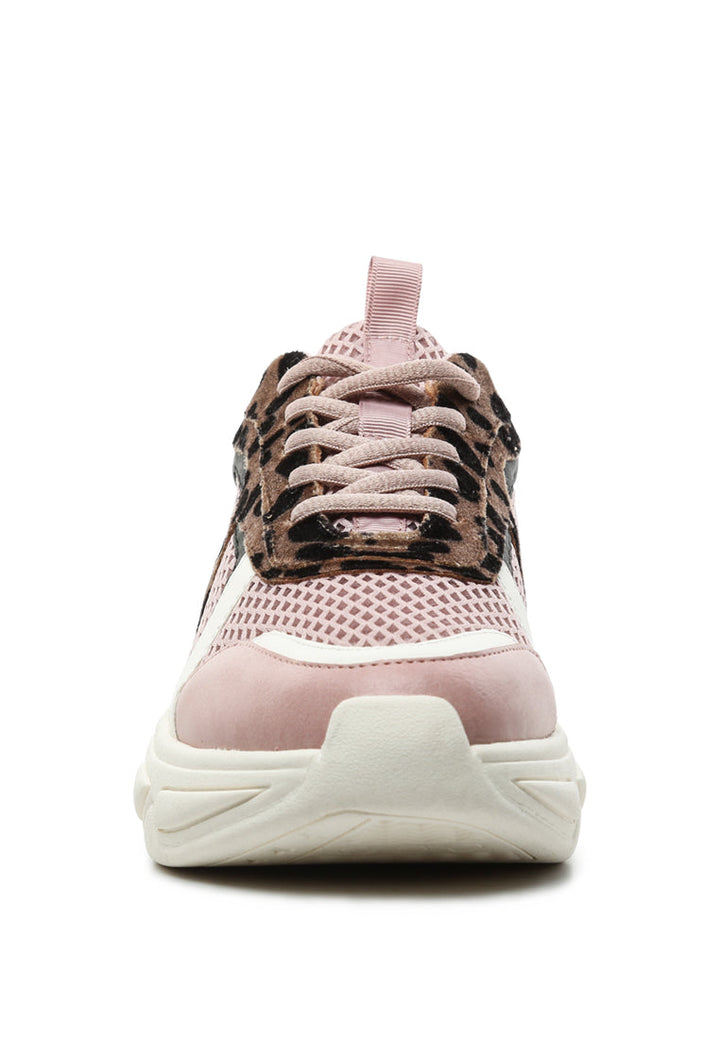 beasty fur detail chunky trainers#color_pink