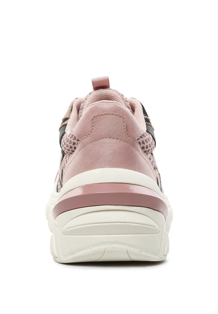 beasty fur detail chunky trainers#color_pink