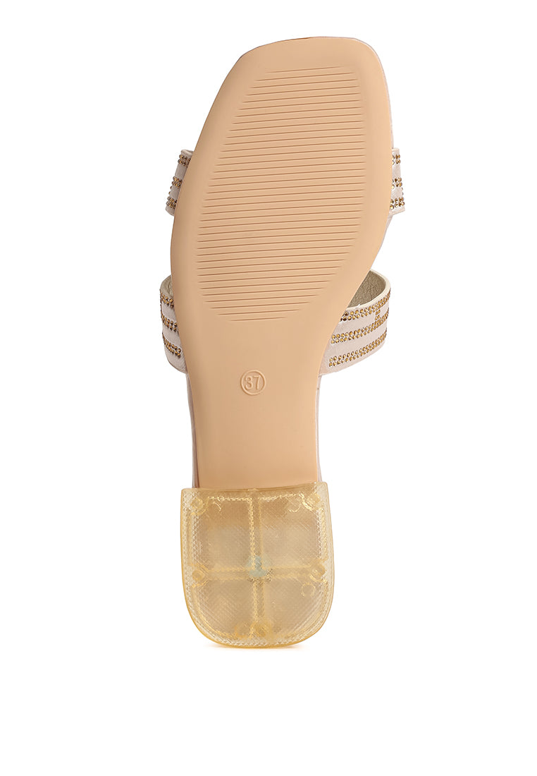 big money low stack heel embellished sandals by ruw#color_beige