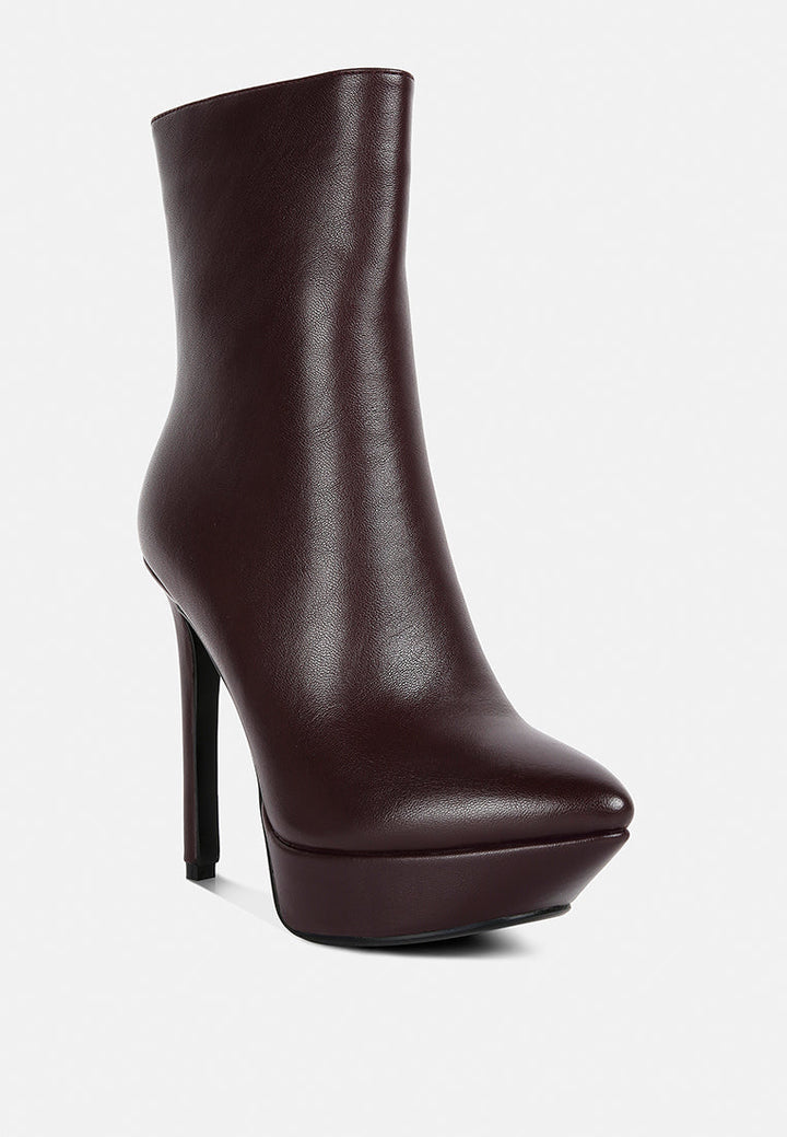 magna platform heels ankle boot#color_burgundy