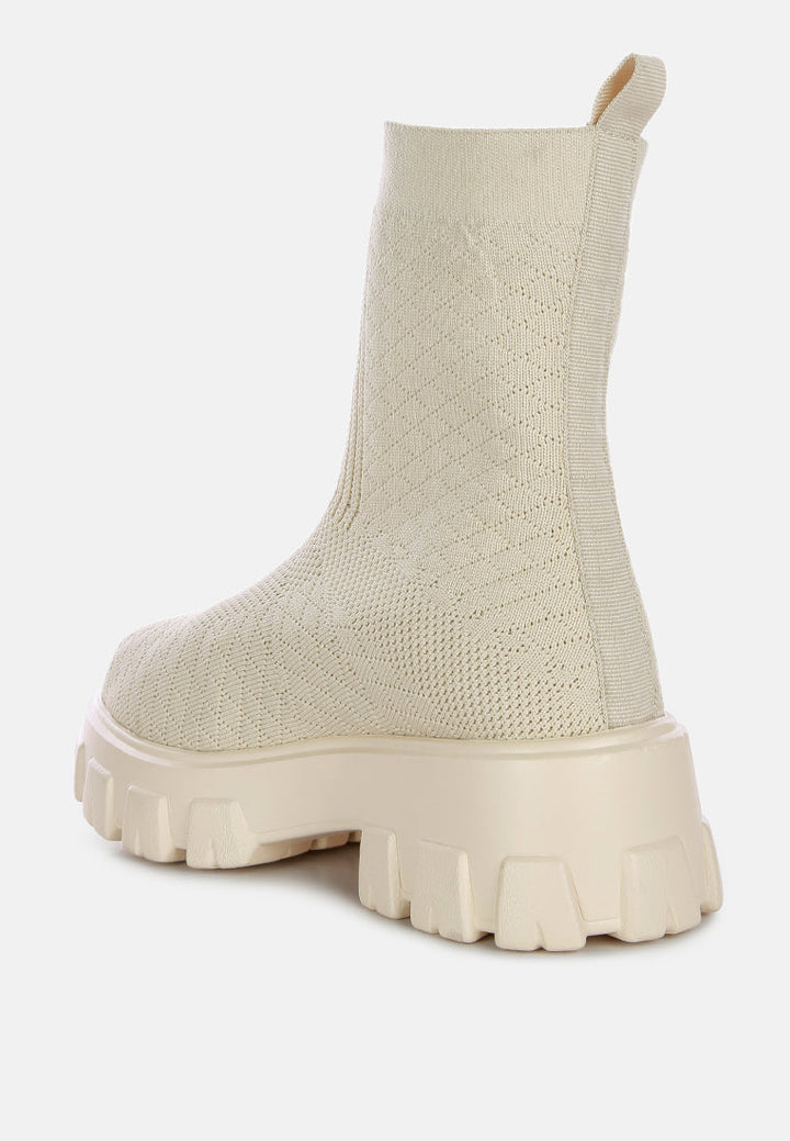 mallow stretch knit ankle boots by ruw#color_beige