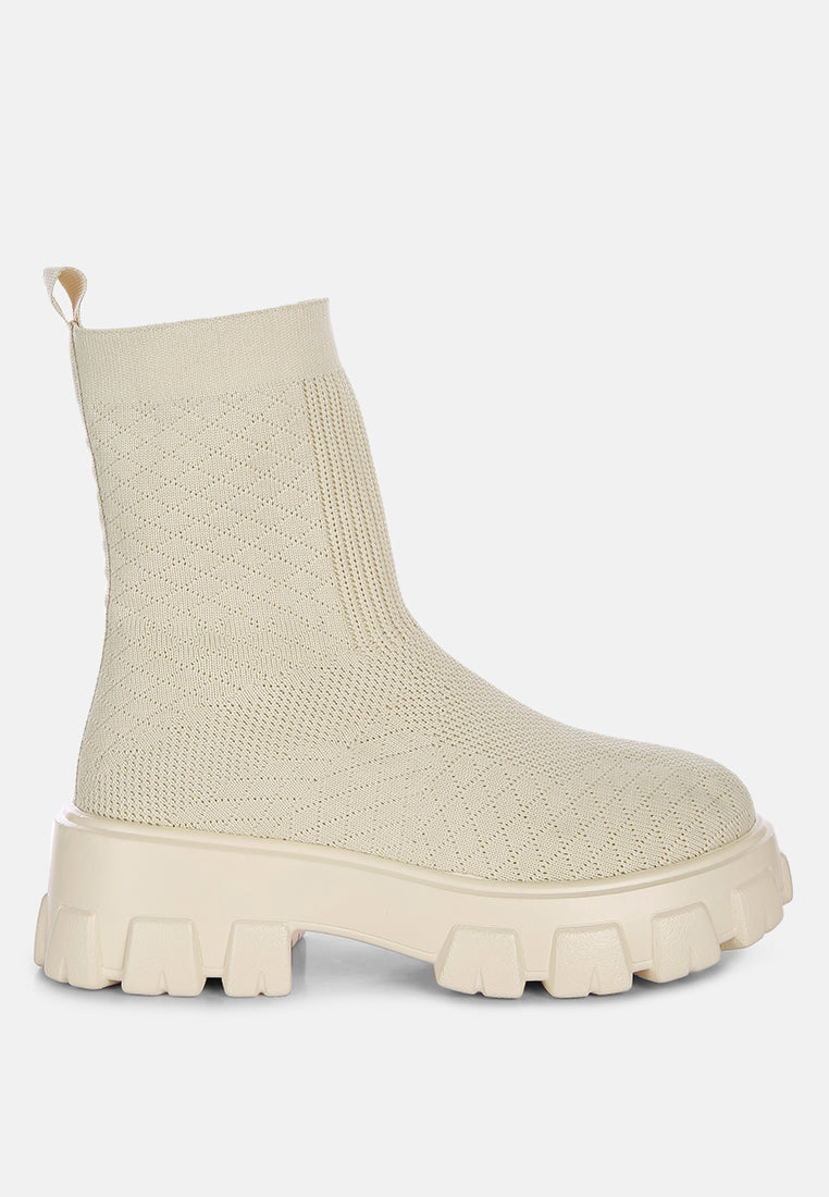 mallow stretch knit ankle boots by ruw#color_beige