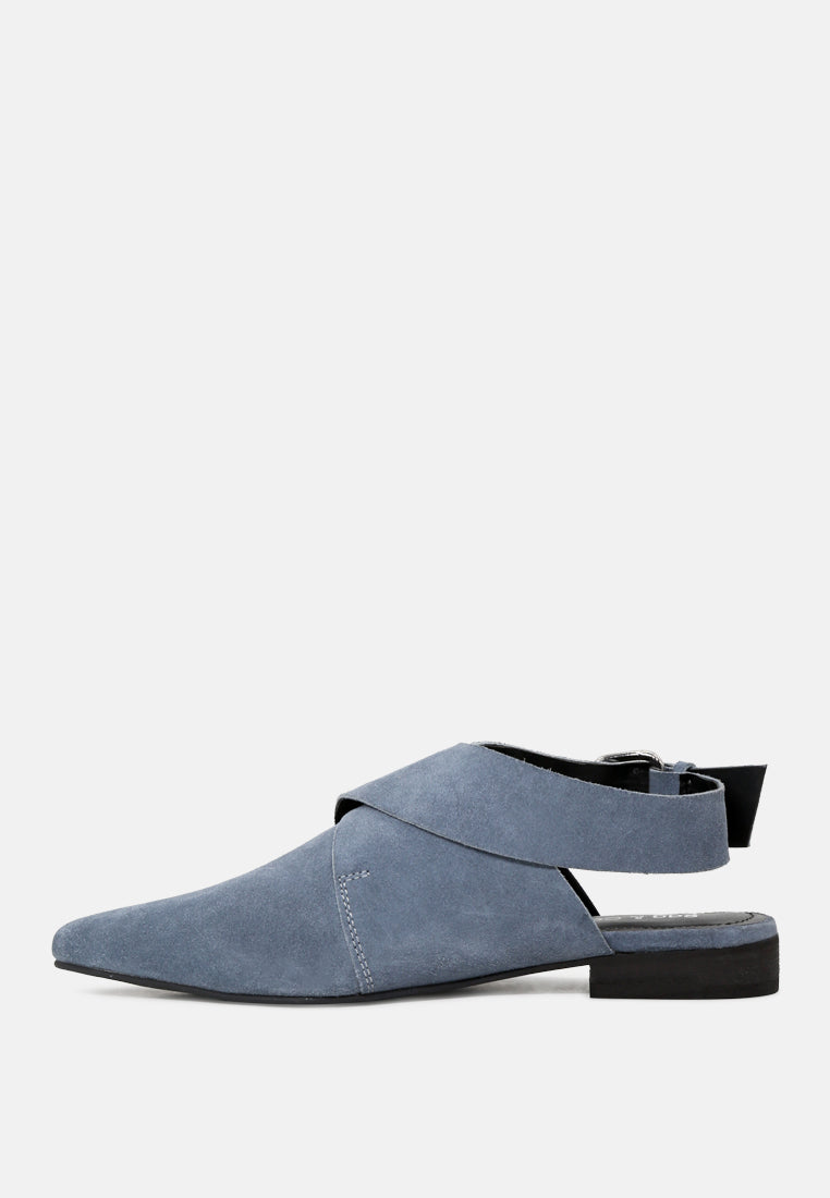 mariko leather mules with buckle closure#color_blue