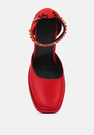 martini sky high platform sandals#color_red