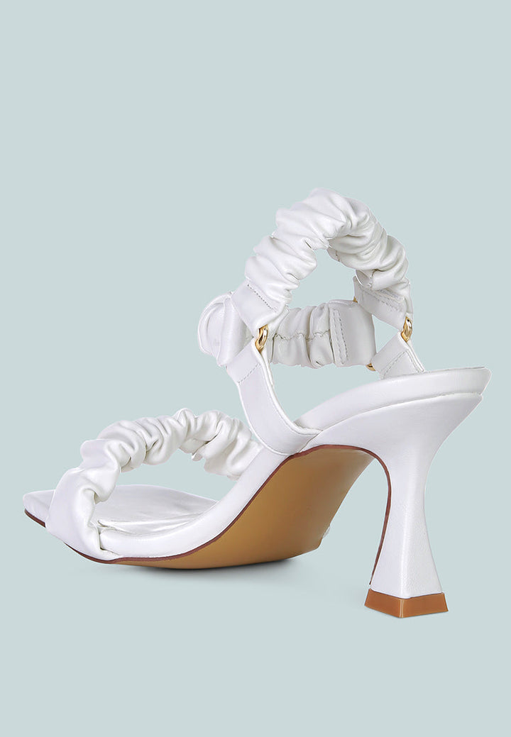 merker ruched spool heel casual sandals by ruw#color_white