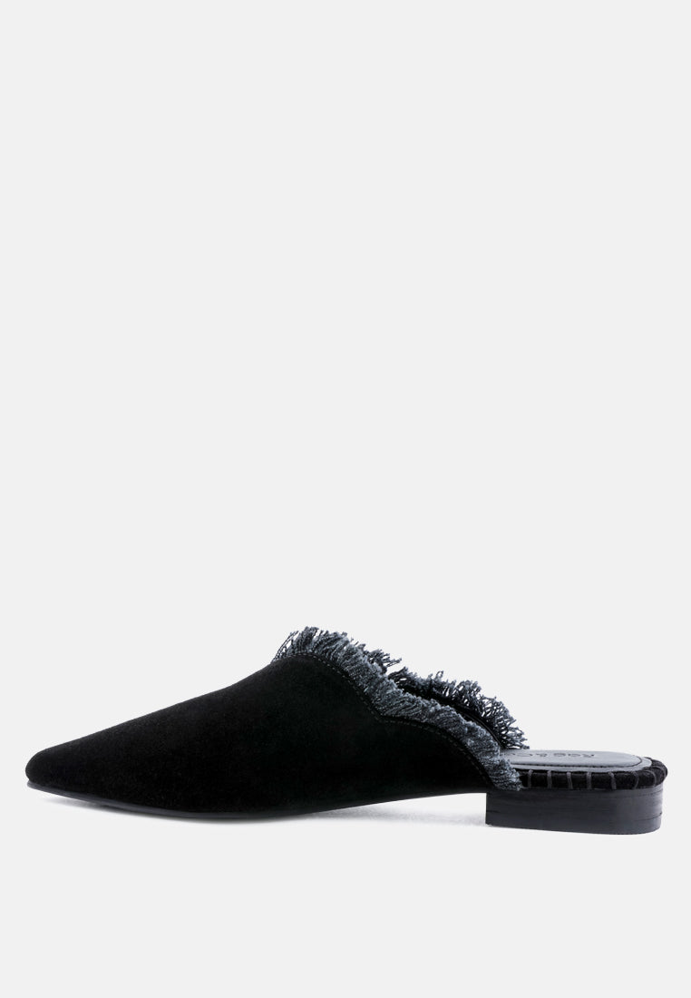 molly frayed leather mules by ruw#color_black