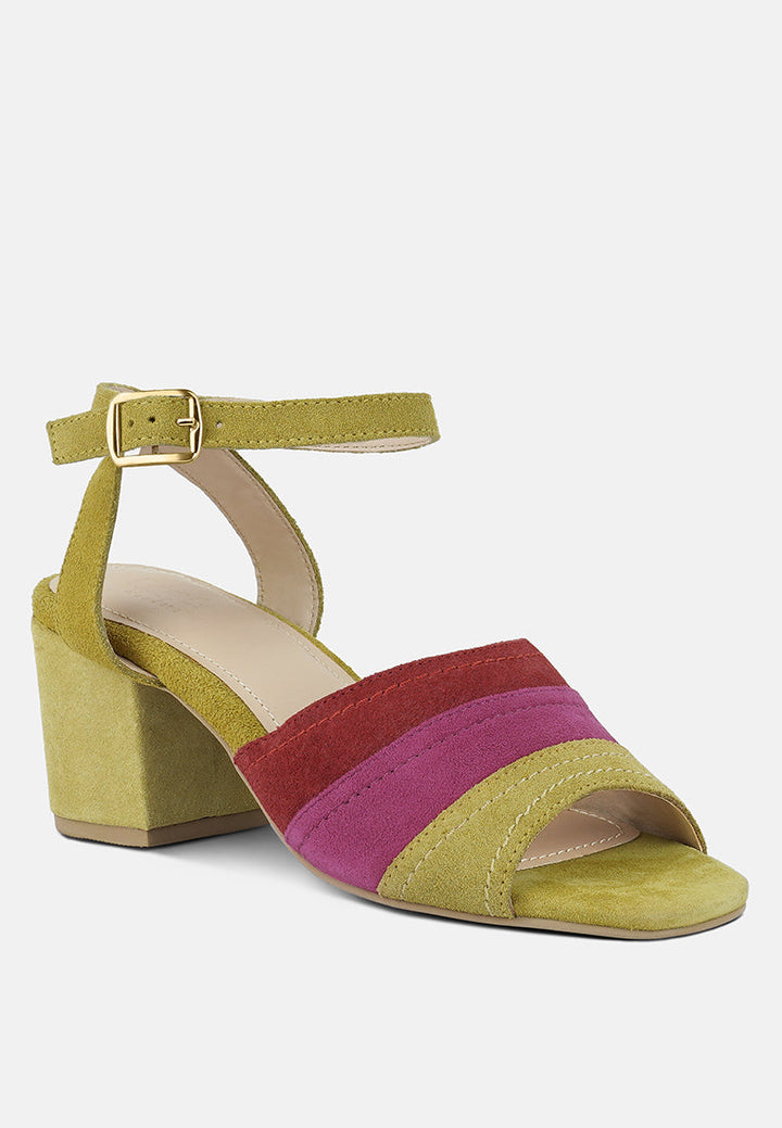 mon-beau fine suede block heeled sandal by ruw#color_multi