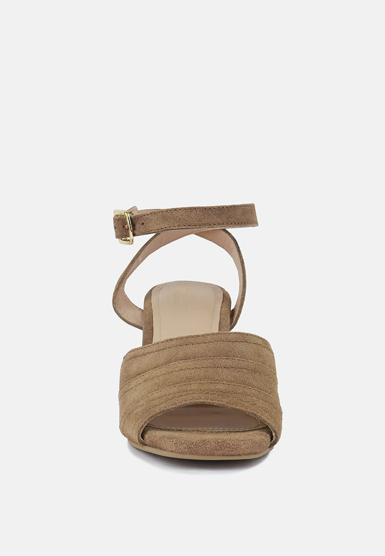 mon-beau fine suede block heeled sandal by ruw#color_tan