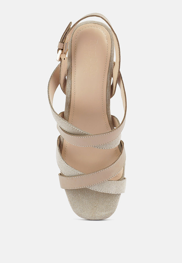 mon-lapin mid heeled block leather sandal by ruw#color_nude