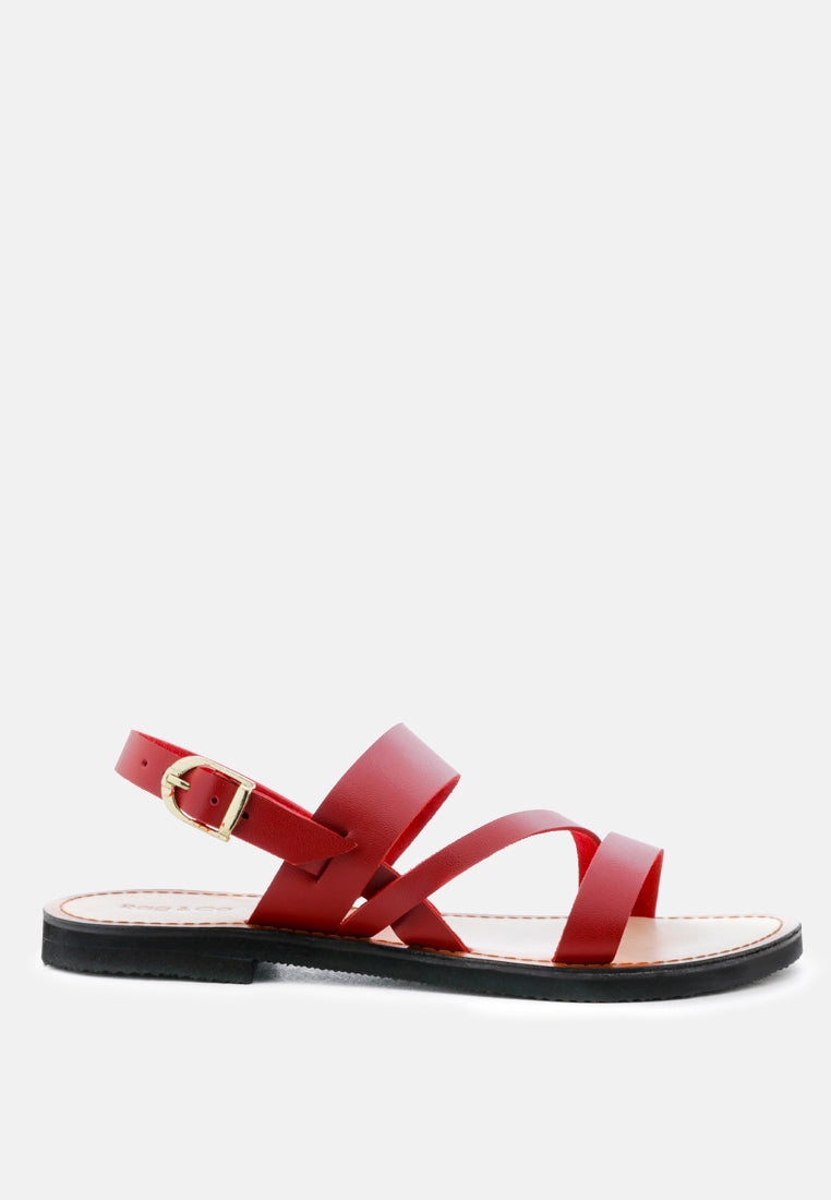 mona flat summer sandals#color_red