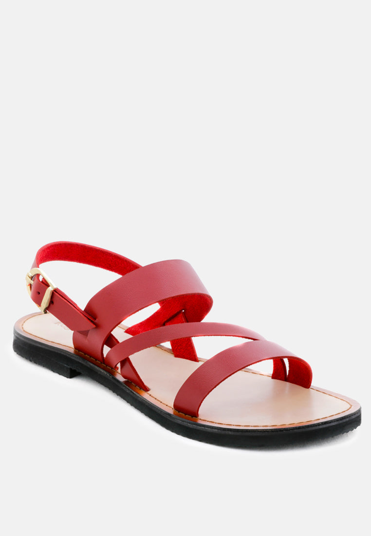 mona flat summer sandals#color_red