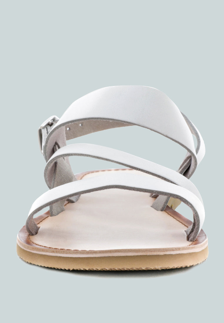 mona flat summer sandals#color_white
