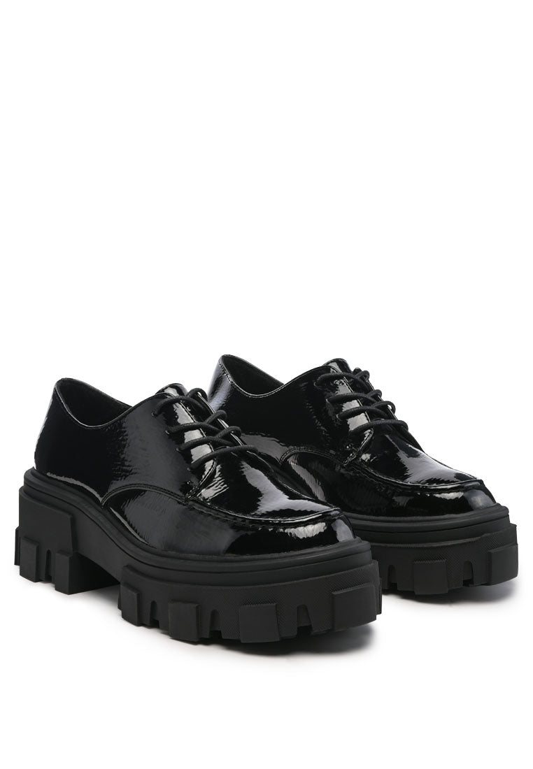mousse chunky tripper patent pu sneakers#color_black
