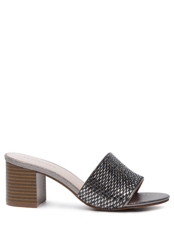 canisa metallic block heeled sandals#color_silver