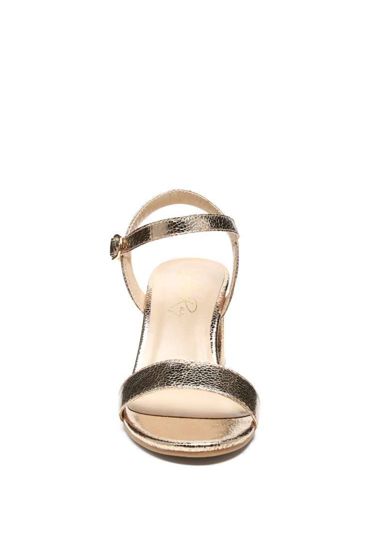mid block heeled metallic sandal#color_rose-gold