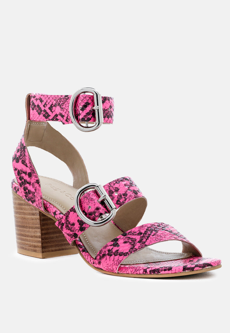 nella stacked heel leather sandal#color_fuchsia