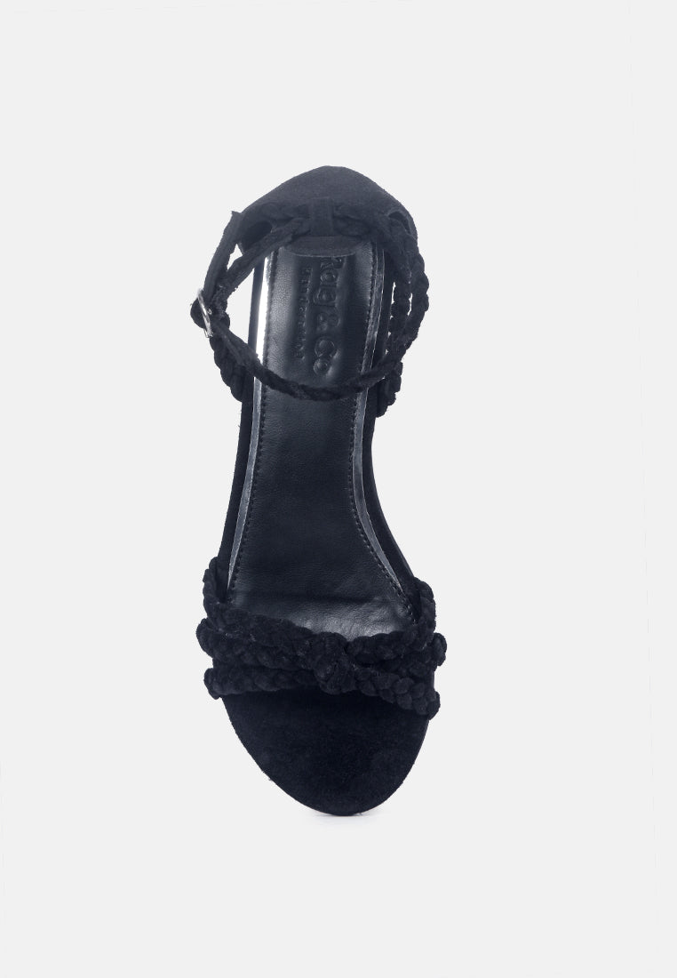 nicola braided leather block heel sandal by ruw#color_black