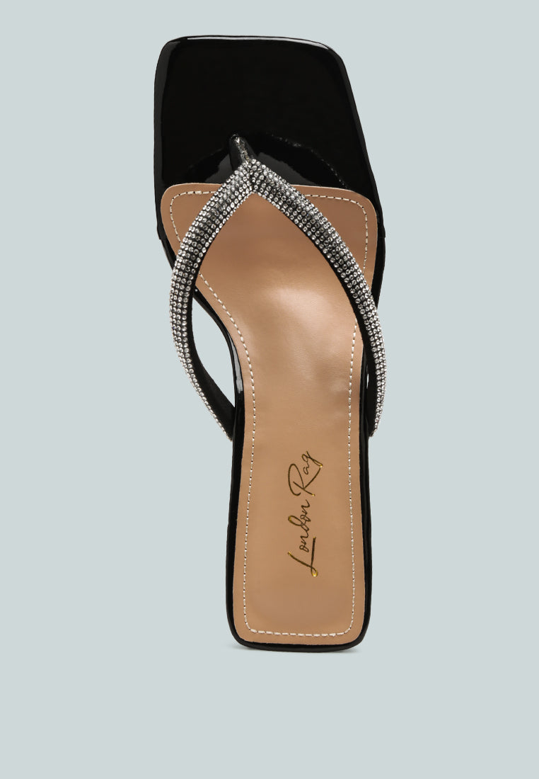litchi rhinestone embellished strap sandals by ruw#color_black