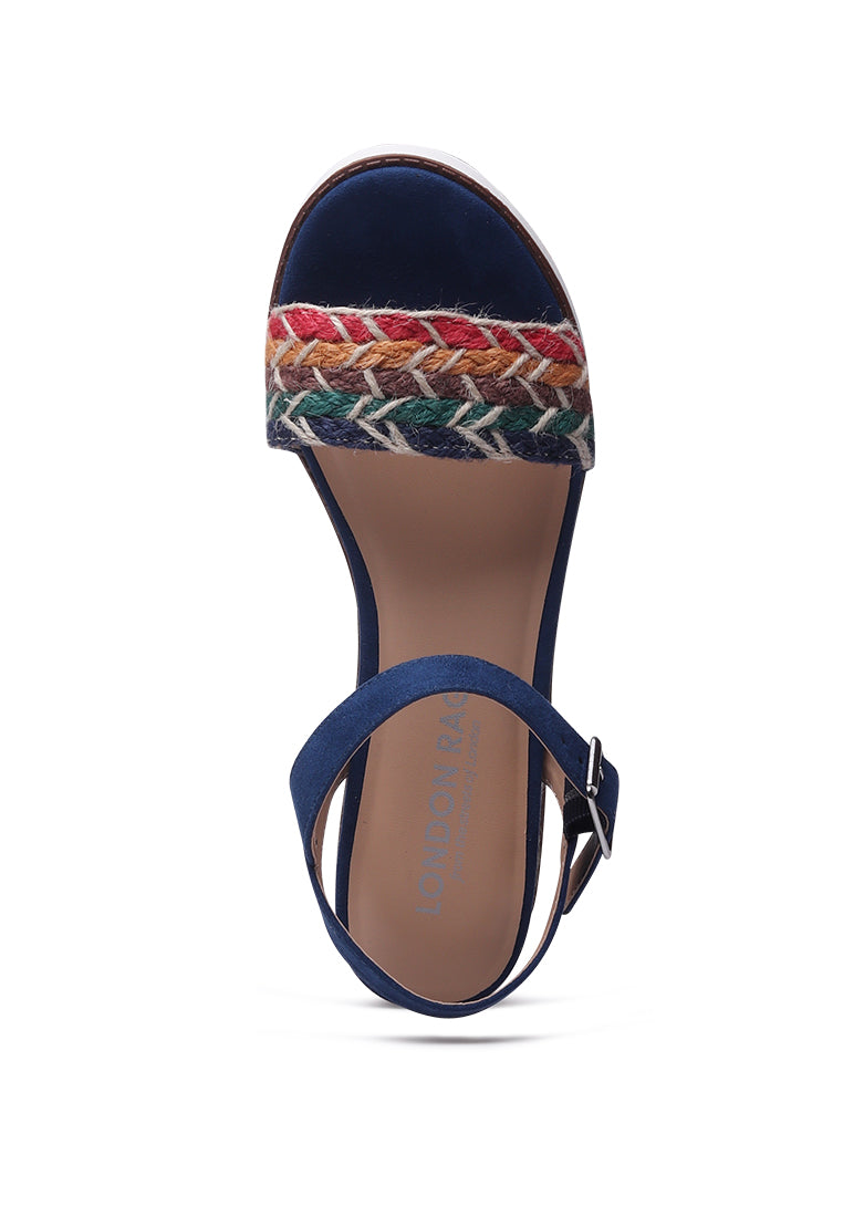 dominga cork wedge sandals#color_navy