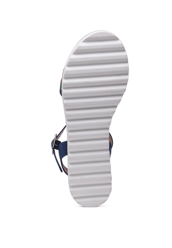 dominga cork wedge sandals#color_navy