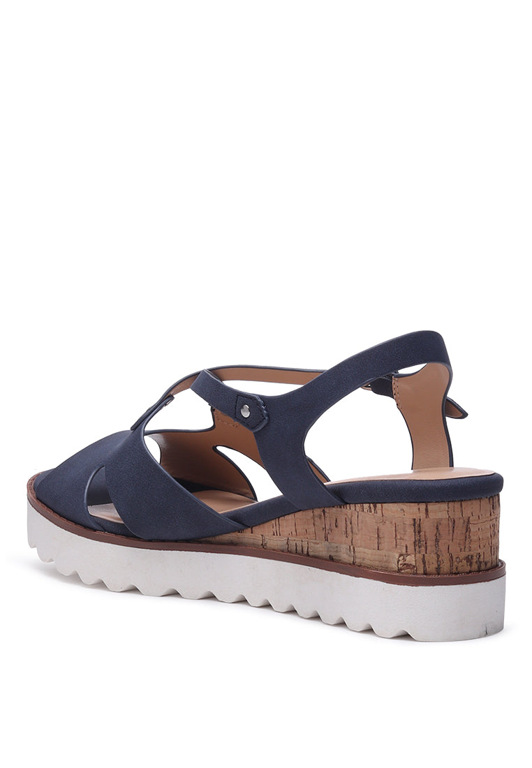 eldora cork wedge sandals#color_navy