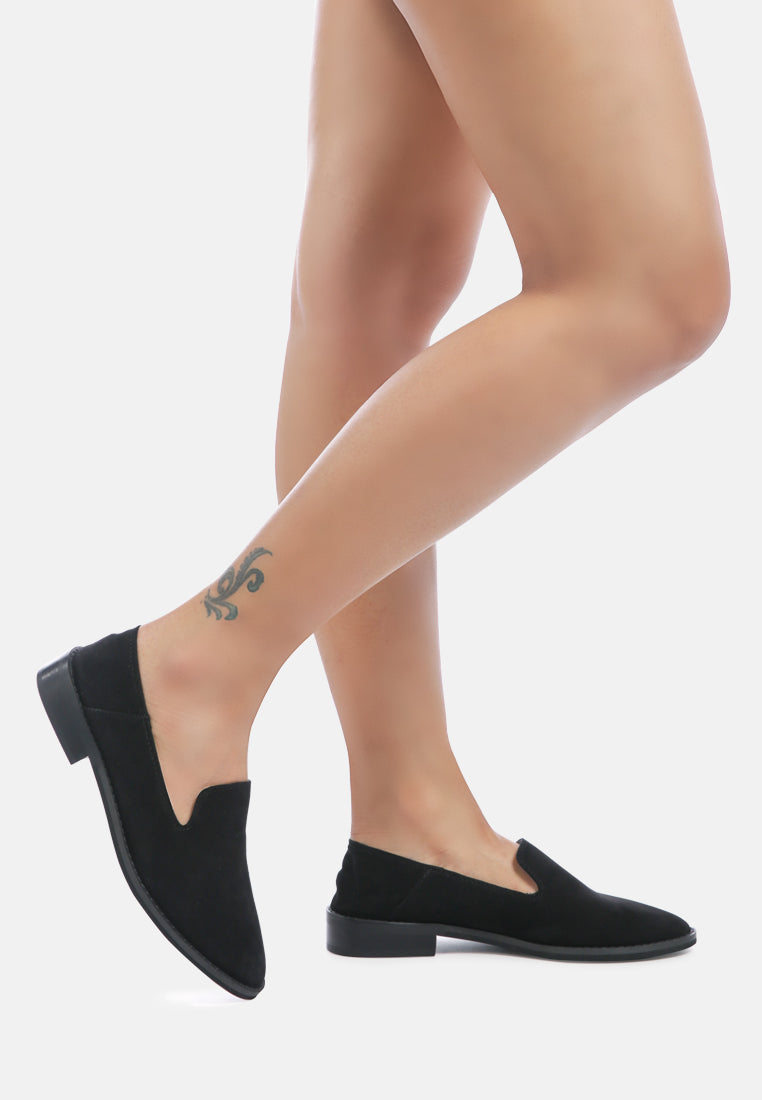 oliwia classic suede loafers#color_black