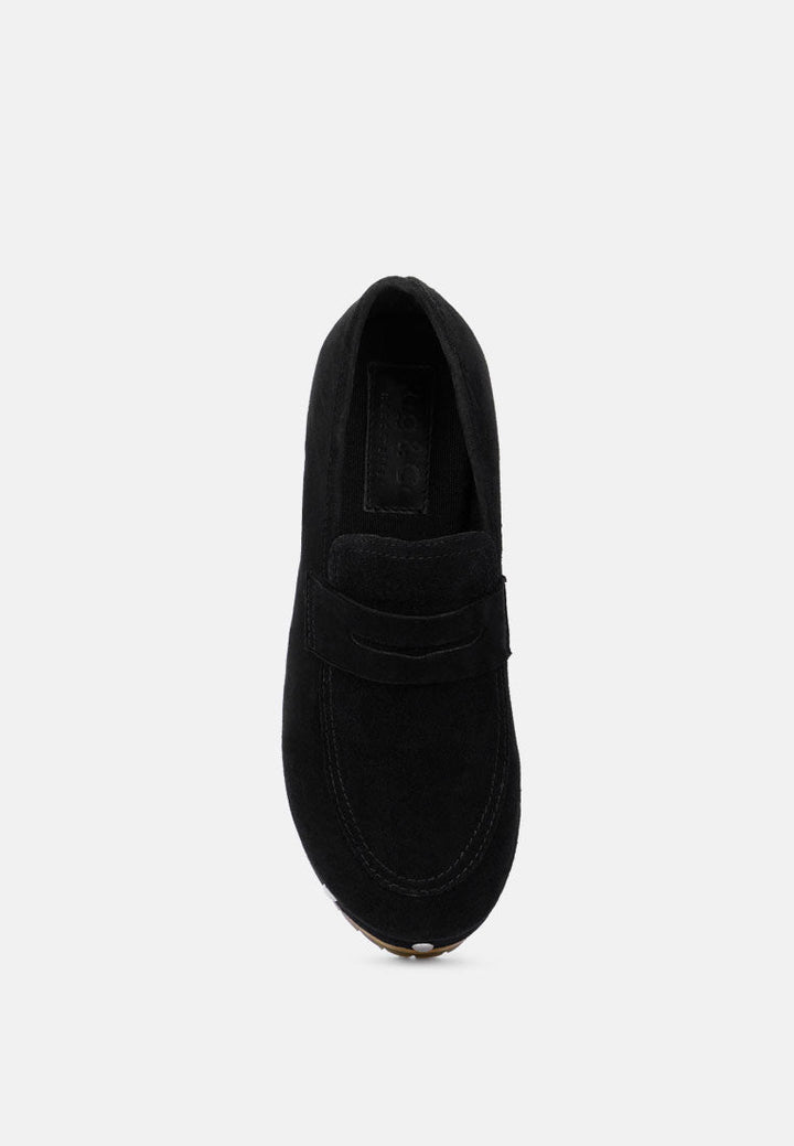 osage clogs loafers in fine suede#color_black