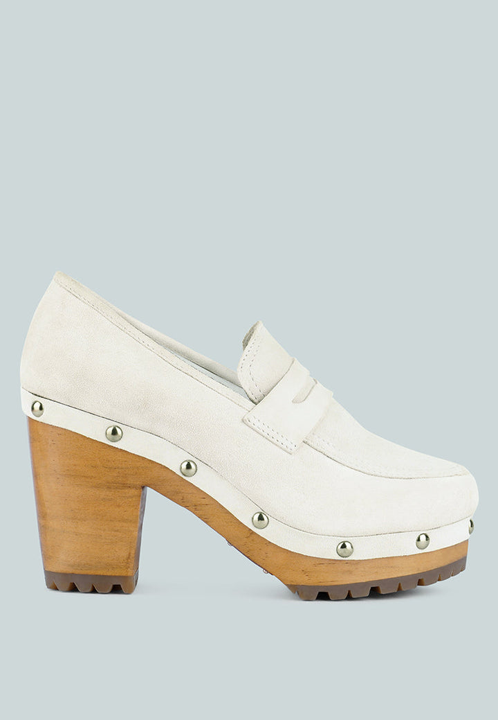 osage clogs loafers in fine suede#color_white