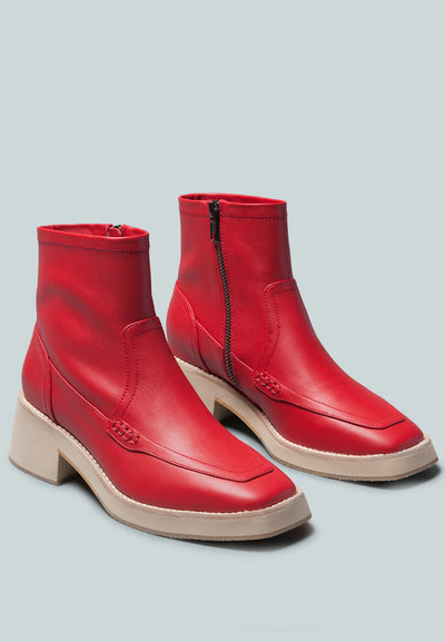 oxman zip-up ankle boot#color_red