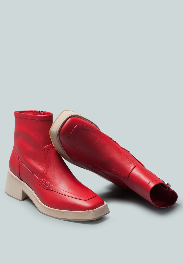oxman zip-up ankle boot#color_red