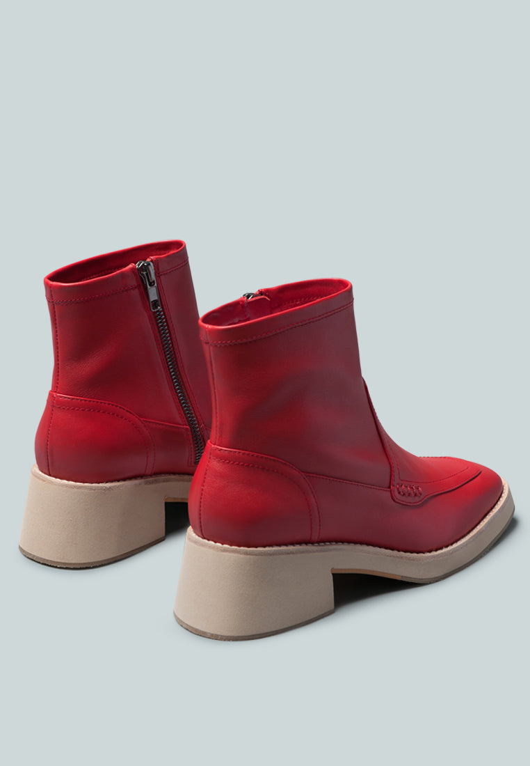 oxman zip-up ankle boot by ruw#color_red