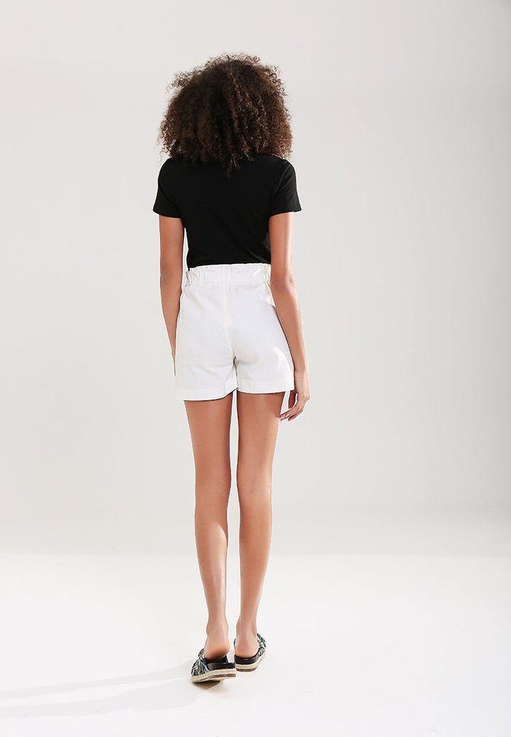 wide elastic waist shorts#color_off-white