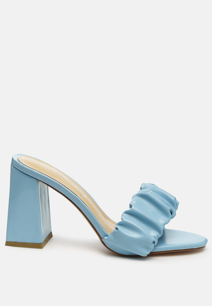 noie ruched strap block heel sandals by ruw#color_blue