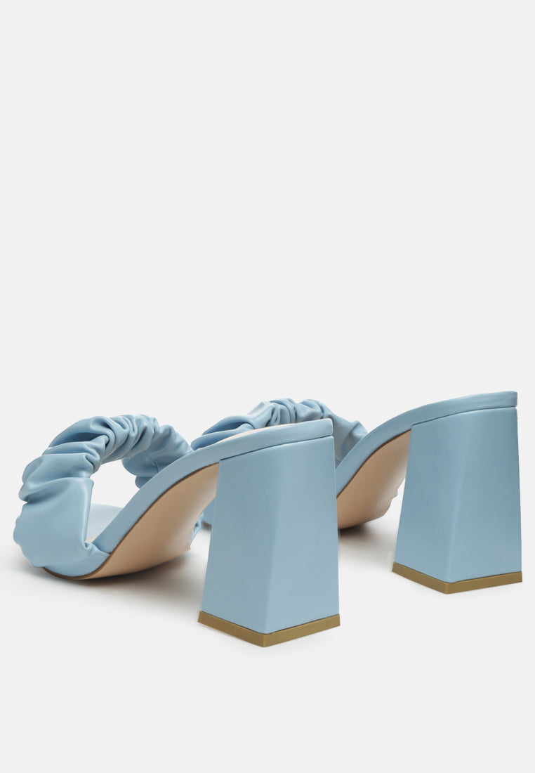 noie ruched strap block heel sandals by ruw#color_blue