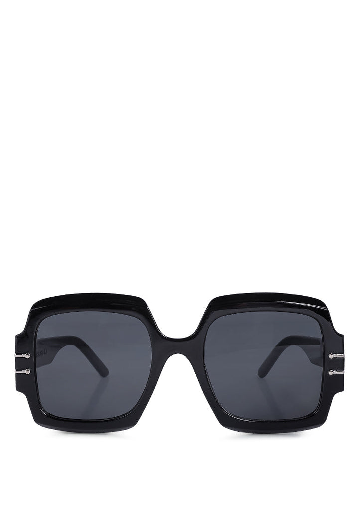oversized flat top sunglasses#color_black