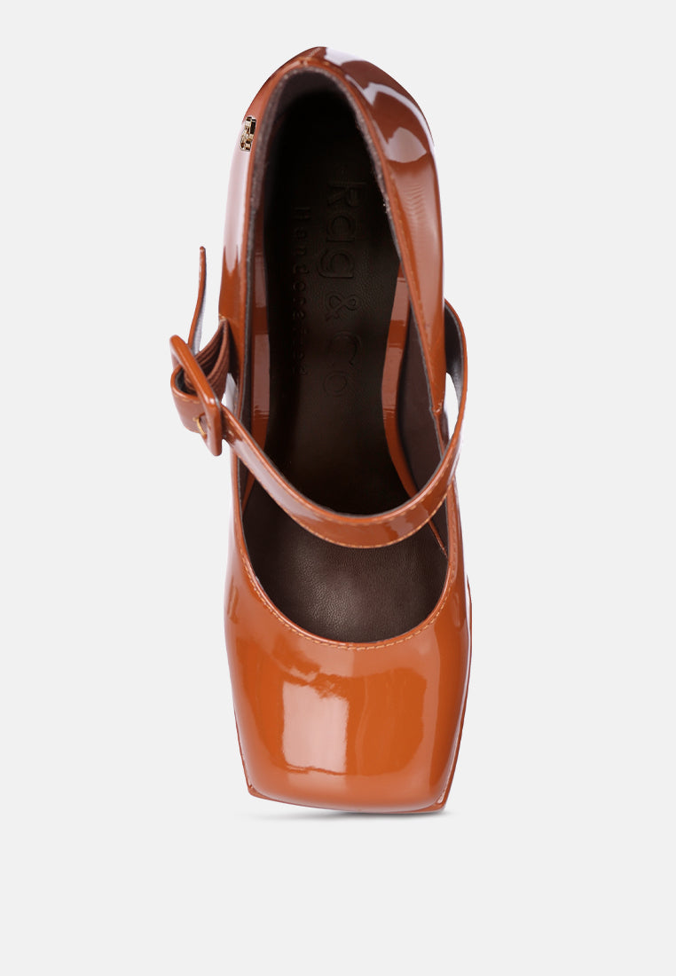 pablo statement high platform heel mary jane sandals by ruw#color_tan