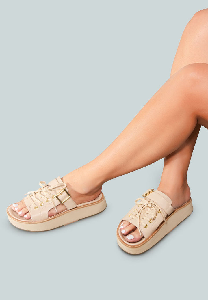 patton cut out buckled platform sandals#color_nude